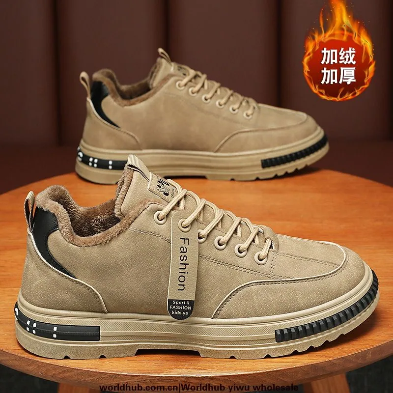 Herbst- und Winter-Fleece-Herrenschuhe, neue verdickte warme Arbeitskleidungsschuhe, Herrentrend, vielseitige rutschfeste Sch