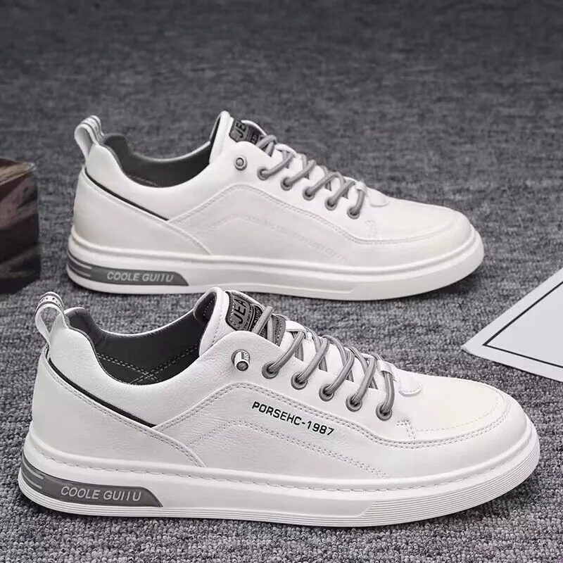 Men's shoes spring new breathable white shoes boys' student trend versatile cloth shoes athleisure board shoes trendy shoes