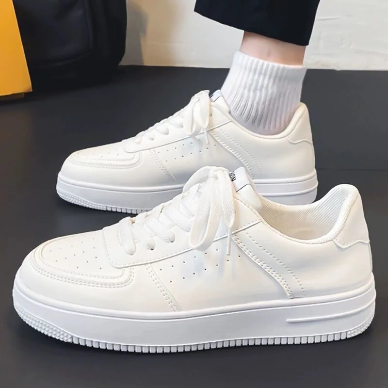 Spring men's shoes, new breathable white shoes, male students, Korean version of the trend, versatile platform, sports and leisu