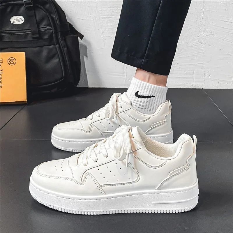 Spring men's shoes, new breathable white shoes, male students, Korean version trend, versatile platform sneakers, casual board s 2