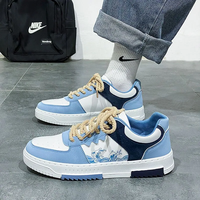 Men's shoes, new breathable white shoes, men's trend, versatile cloth shoes, thick-soled sports leisure board shoes, trendy shoe