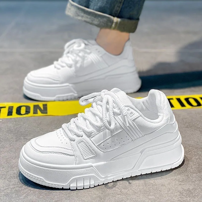 Men's shoes autumn new breathable white shoes niche design versatile youth sneakers thick-soled casual board shoes for men 2