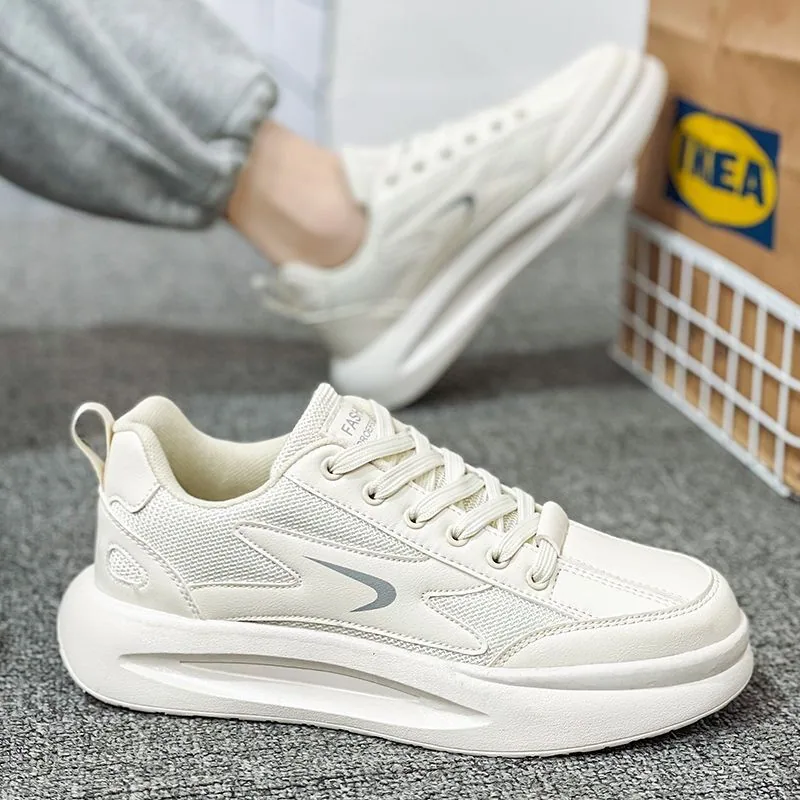 Summer men's shoes, new breathable mesh shoes, canvas shoes, boys' Korean version of versatile white shoes, thick-soled sneakers - Other Shoes