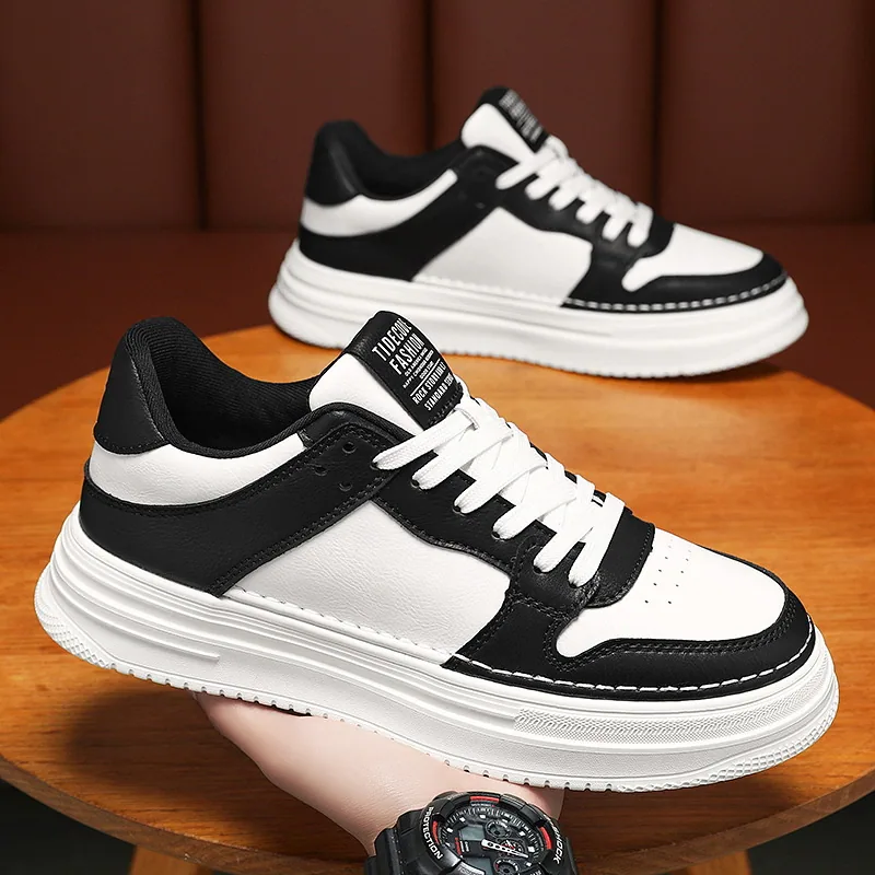 Spring men's shoes, new breathable shoes, men's Korean version of versatile platform white shoes, athleisure flat shoes, trendy - Other Shoes 2
