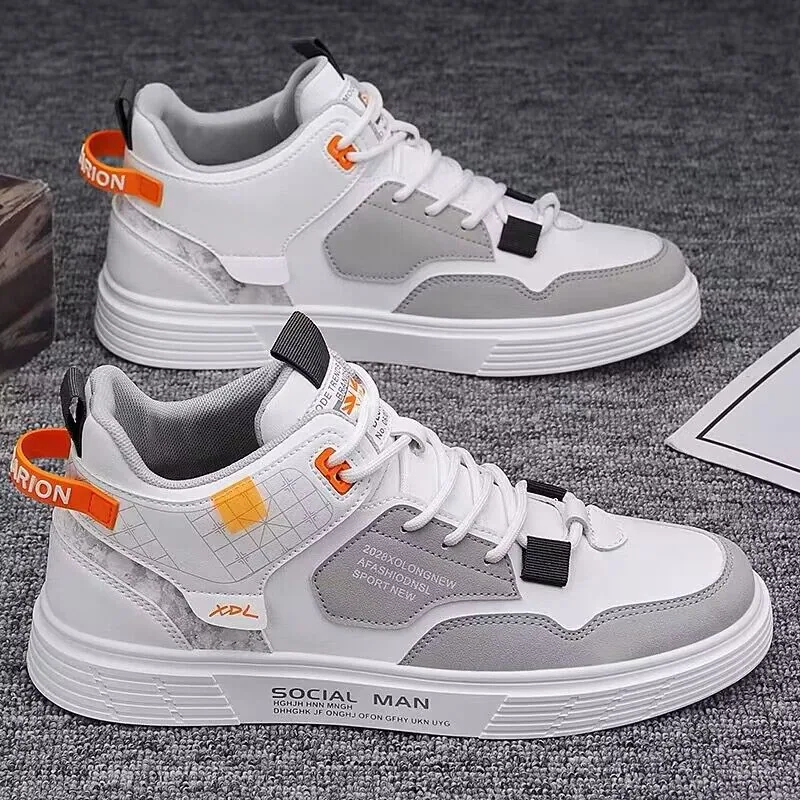 Chaussures en toile haut de gamme, chaussures pour hommes, nouvelles chaussures d'été blanches respirantes, chaussures de planche d'athlétisme polyvalentes et tendance, chaussures tendance pour hommes 2