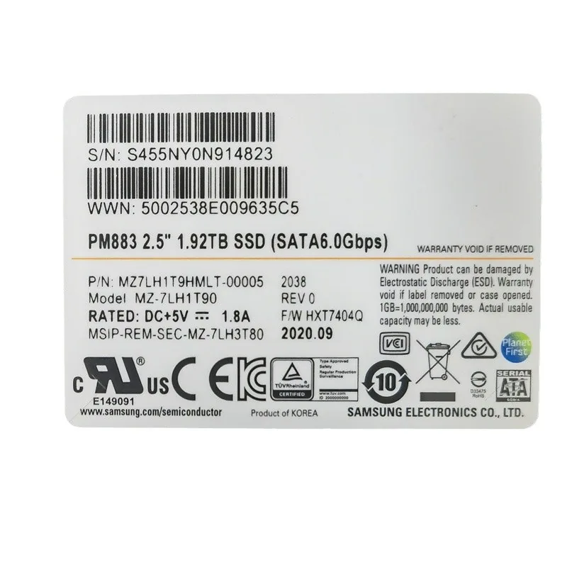 Compatible with Samsung PM883 480G 960G 1.92T SATA3 HDD SSD Enterprise SSD - Hard Drives 2