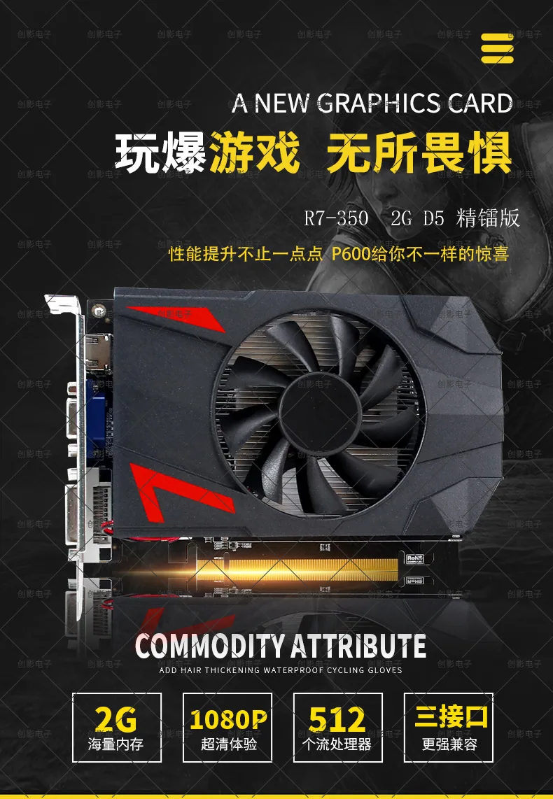New AMD HD R7 350 2GB discrete PC graphics all-in-one HD Gaming 650 650TI 15