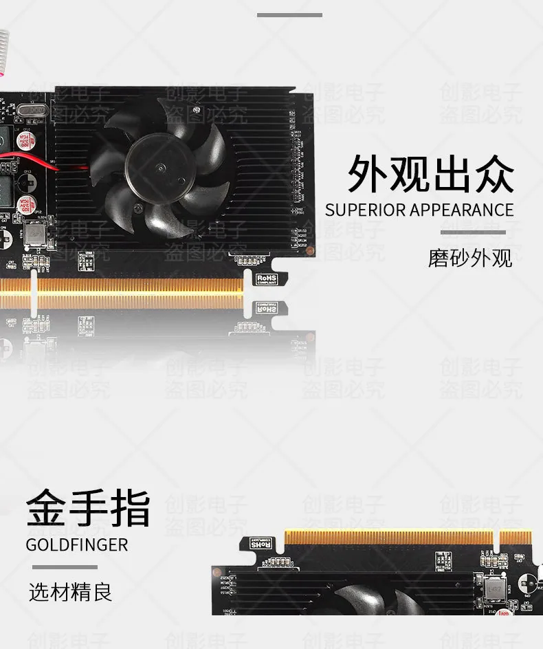 Wholesale new GT210 1G dual screen HD small chassis independent graphics card half height knife card PCI-E bright machine graphi 16
