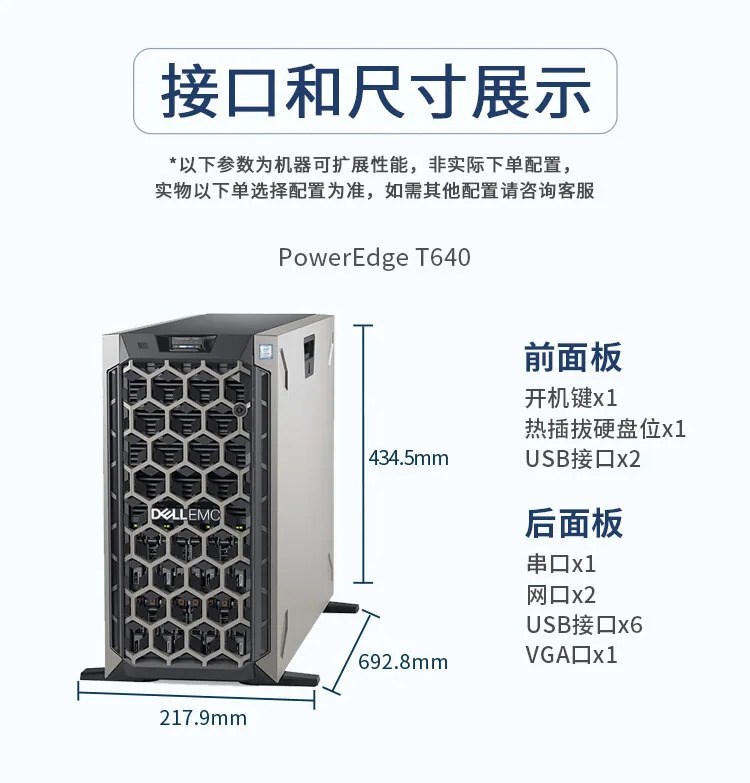 برای میزبان Dell T640 Tower Server ایستگاه کاری Compute Graphics Enterprise File Storage Data File Host 12