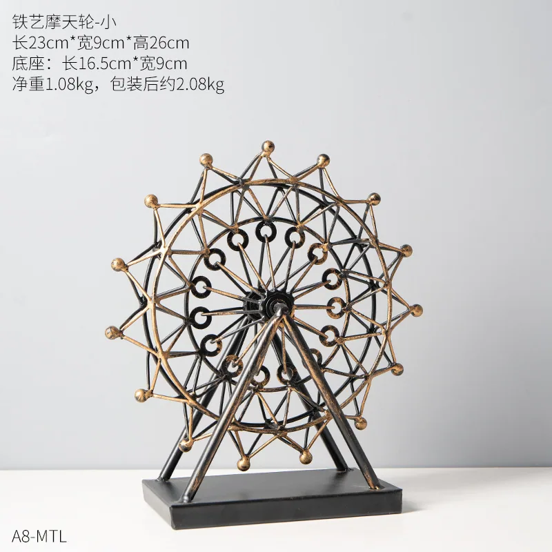Iron landmark architectural model, small crafts, Eiffel Tower, creative home, living room, wine cabinet decorations, ornaments 15