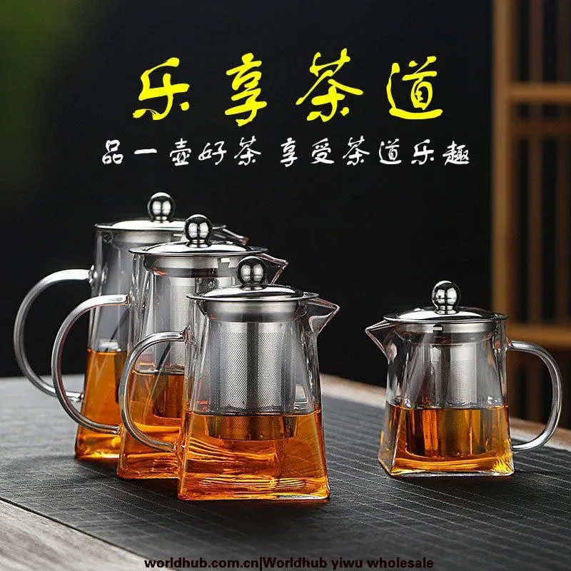 Wholesale high borosilicate glass teapot high-end sense household tea maker office high temperature resistant boiling water brew