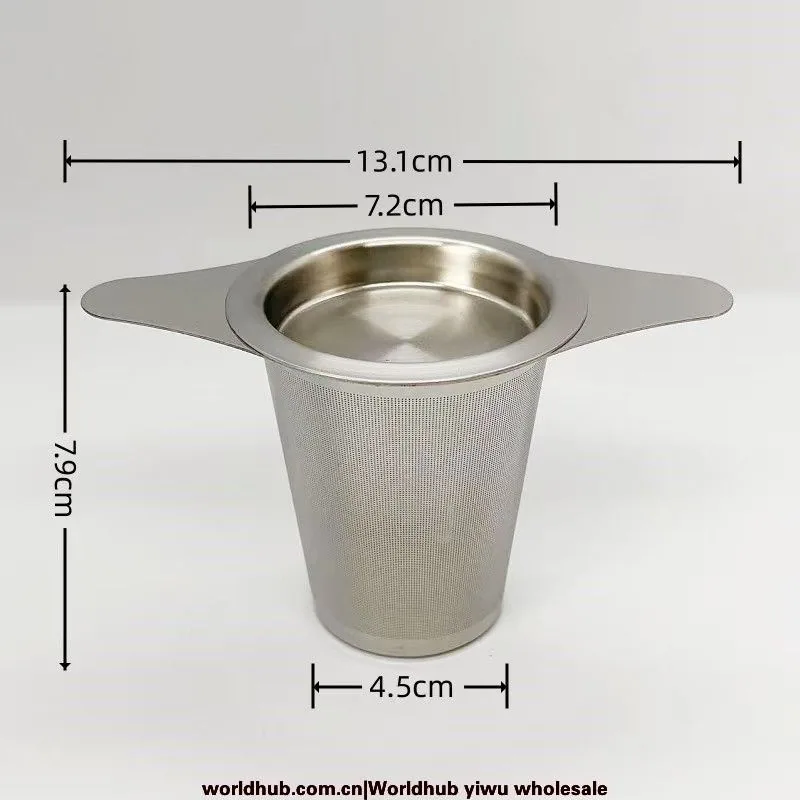 Manufacturer wholesale 304 stainless steel tea leak filter tea filter fair cup leaky tea separator binaural cone matching