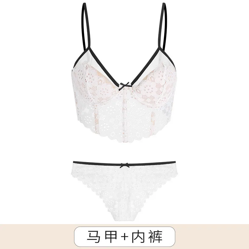 Französische ultradünne Unterwäsche, große Brüste für Damen, kleine Brüste, Sommer, dünne, dünne Schulter, Hosenträger, geschlossene Seitenbrüste, anti 4