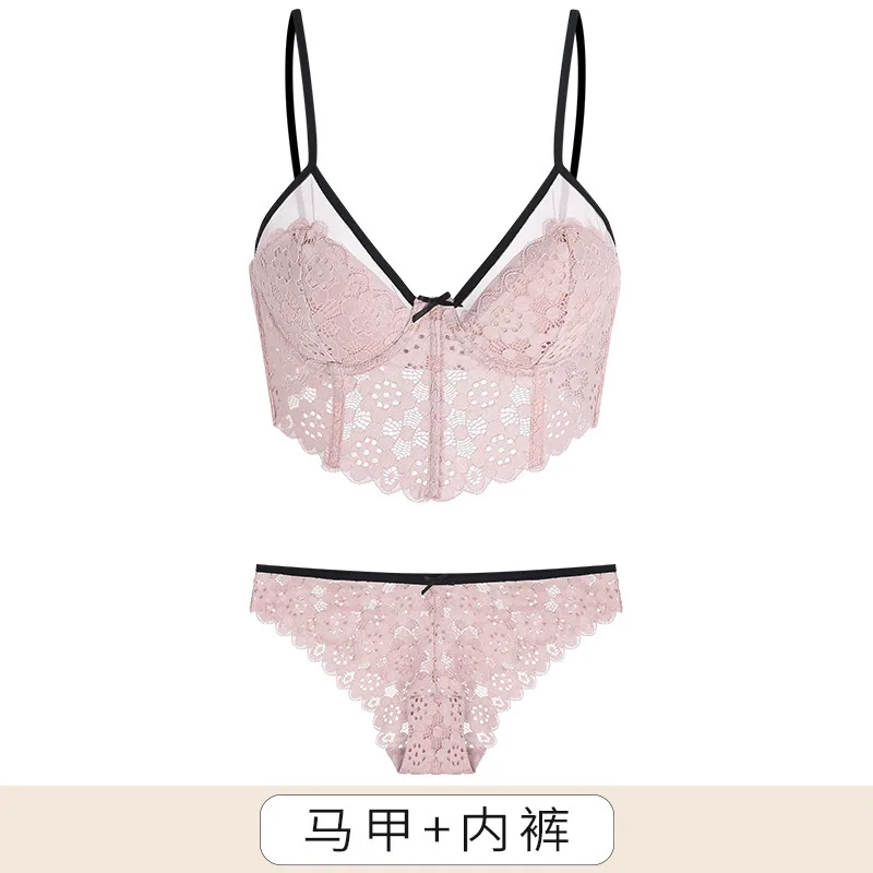 Französische ultradünne Unterwäsche, große Brüste für Damen, kleine Brüste, Sommer, dünne, dünne Schulter, Hosenträger, geschlossene Seitenbrüste, anti 6