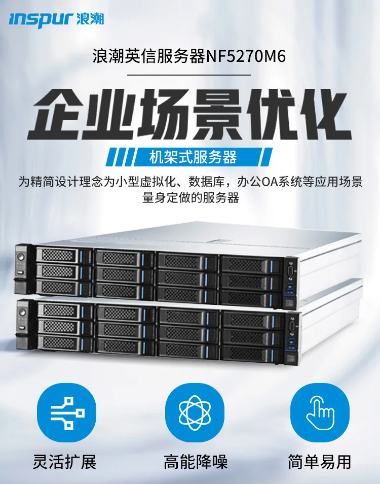 Inspur NF5270M6 1*Silver 4310 Server New 2U Server Host [12 Core 2.10G] 8