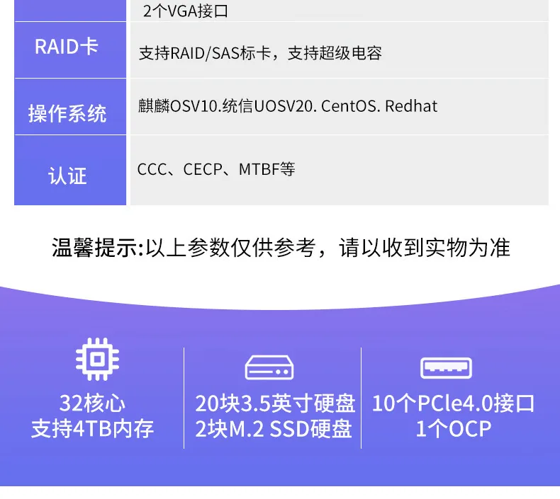 It is suitable for Inspur [CS5280H2] 2 Haiguang C86-7360 rackmount domestic Xinchuang servers 12