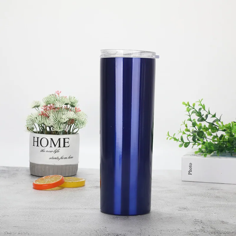 20oz stainless steel insulated and cold insulated straight cup coffee cup straw cup car water cup 17