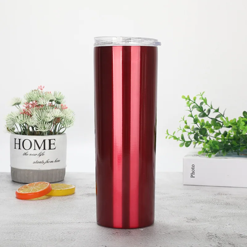 20oz stainless steel insulated and cold insulated straight cup coffee cup straw cup car water cup 4