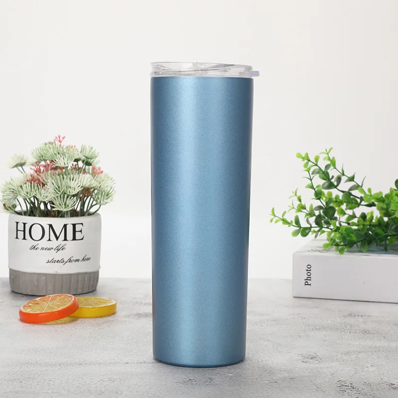 20oz stainless steel insulated and cold insulated straight cup coffee cup straw cup car water cup 8