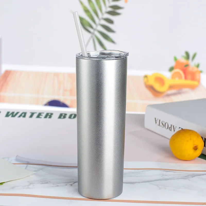 20oz stainless steel insulated and cold insulated straight cup coffee cup straw cup car water cup 7