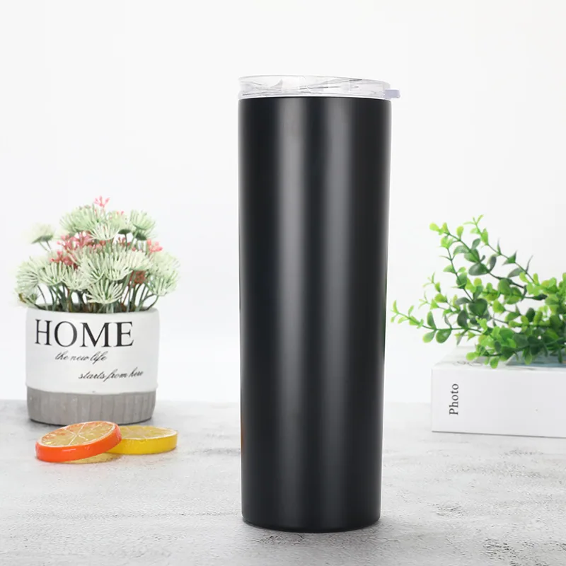 20oz stainless steel insulated and cold insulated straight cup coffee cup straw cup car water cup 3