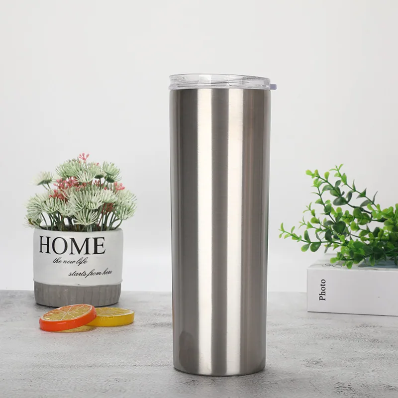 20oz stainless steel insulated and cold insulated straight cup coffee cup straw cup car water cup 18