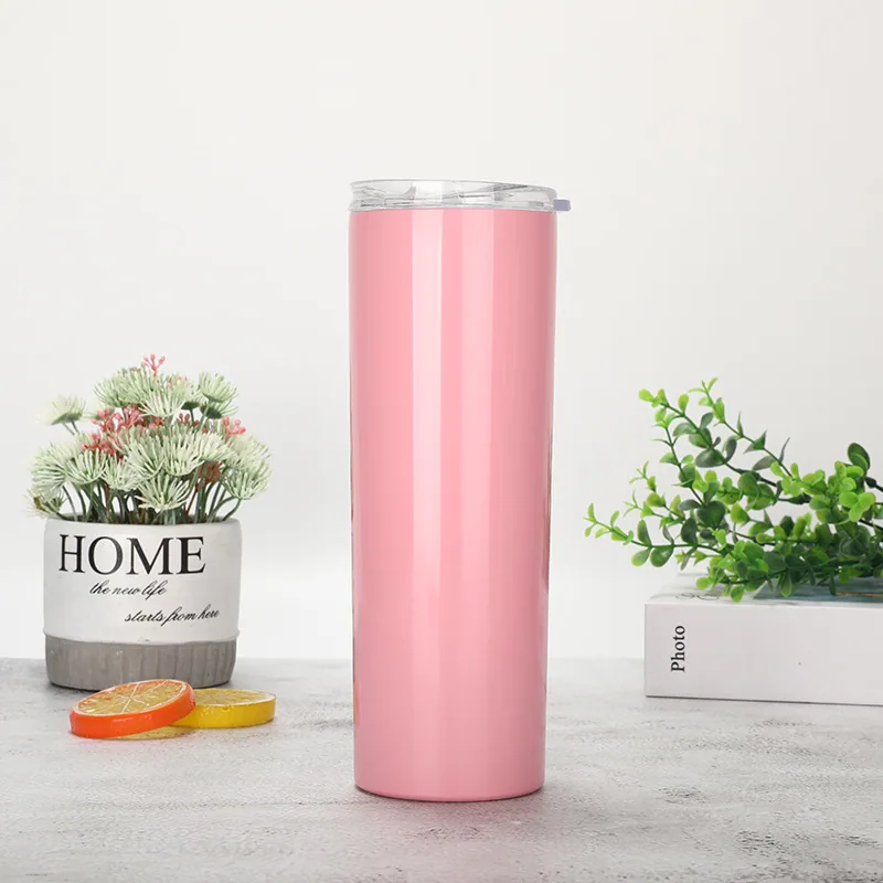 20oz stainless steel insulated and cold insulated straight cup coffee cup straw cup car water cup 11