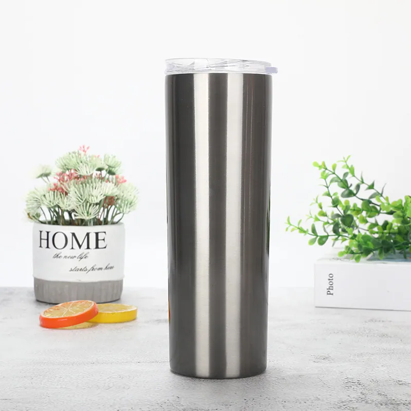 20oz stainless steel insulated and cold insulated straight cup coffee cup straw cup car water cup 19