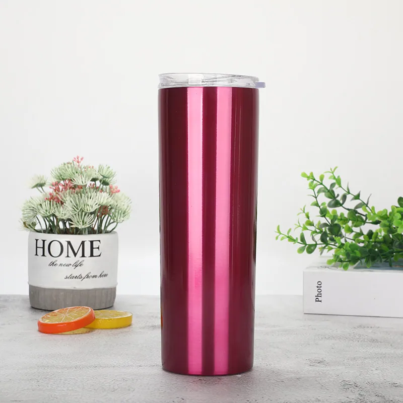 20oz stainless steel insulated and cold insulated straight cup coffee cup straw cup car water cup 13