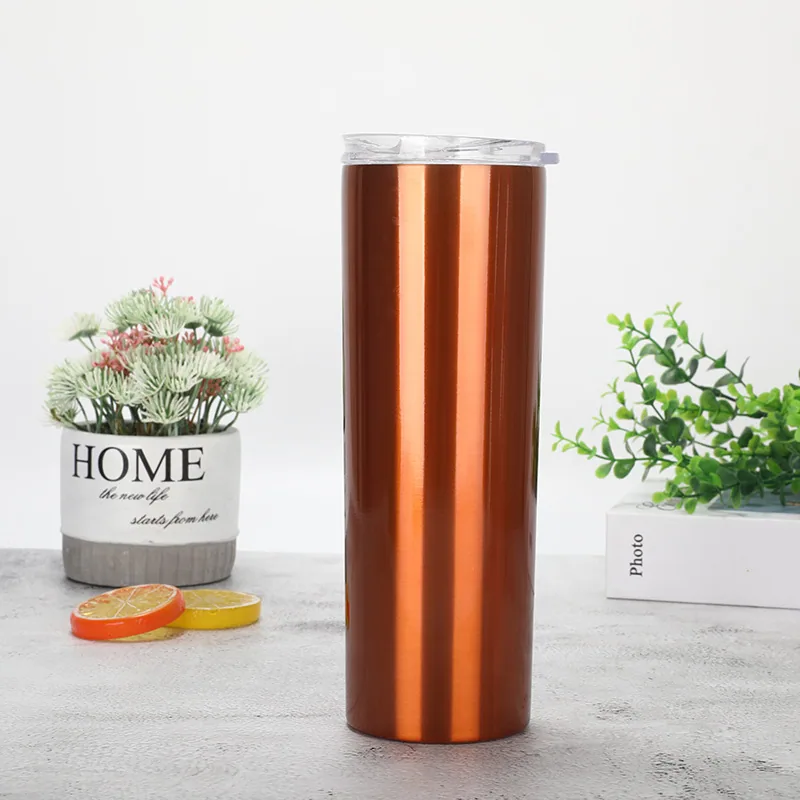 20oz stainless steel insulated and cold insulated straight cup coffee cup straw cup car water cup 15