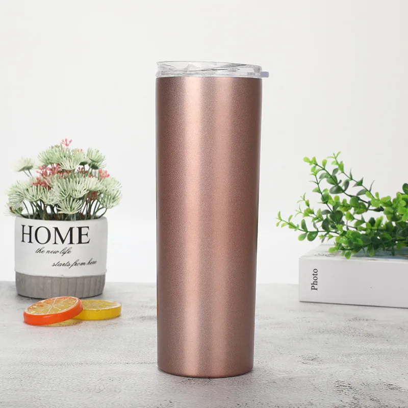 20oz stainless steel insulated and cold insulated straight cup coffee cup straw cup car water cup 9