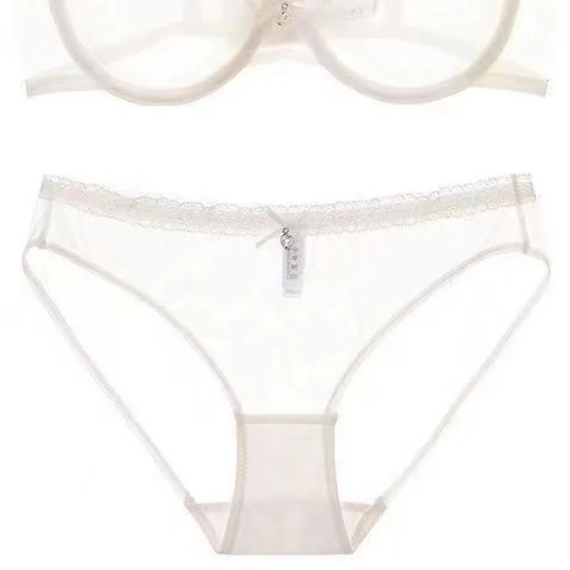 Sexy hollow ultra-thin lace bra women gather big-breasted underwear pure desire thin transparent hot bra set 9