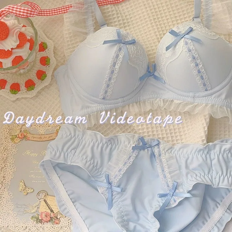 Japanese Lolita princess style sweet girl pure desire without underwire underwear small breasts gathered on the towen bra girl 5