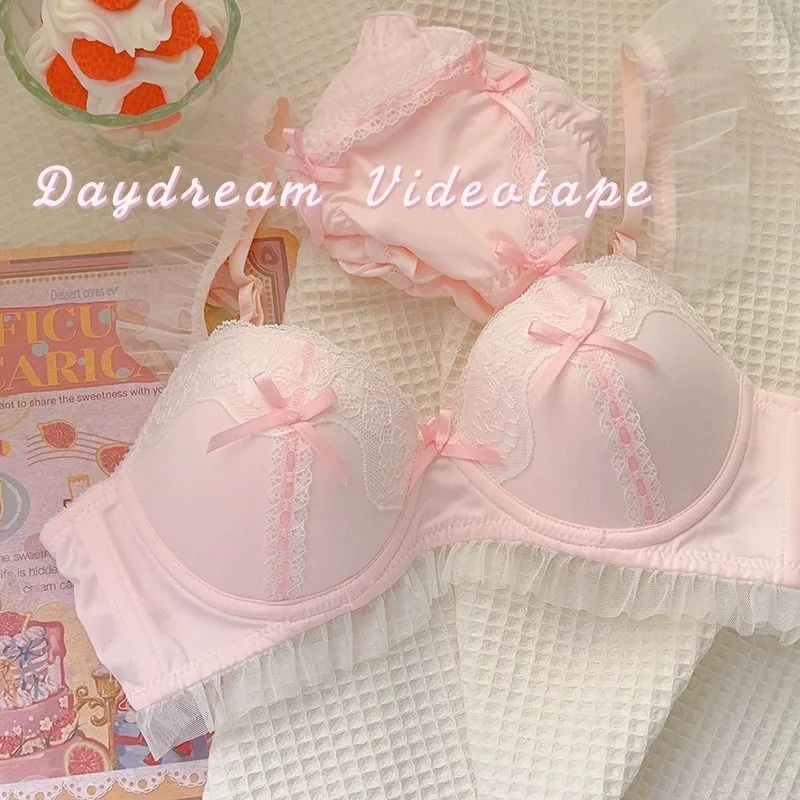 Japanese Lolita princess style sweet girl pure desire without underwire underwear small breasts gathered on the towen bra girl 6