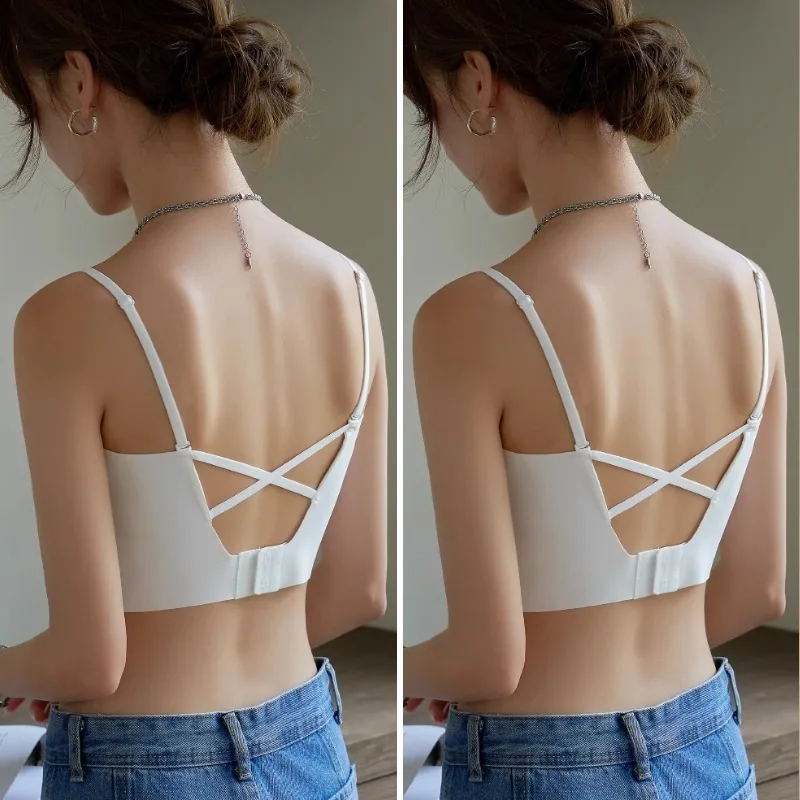 Girls' bandeau underwear, women's camisole-style underwear, summer beautiful back bra, integrated underwear 6