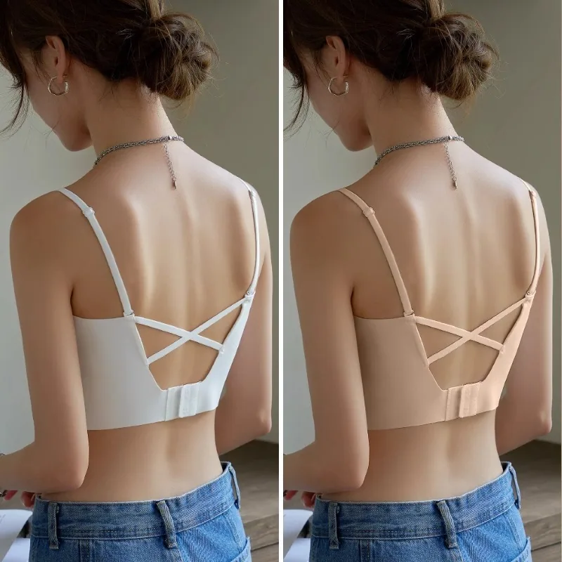 Girls' bandeau underwear, women's camisole-style underwear, summer beautiful back bra, integrated underwear 8