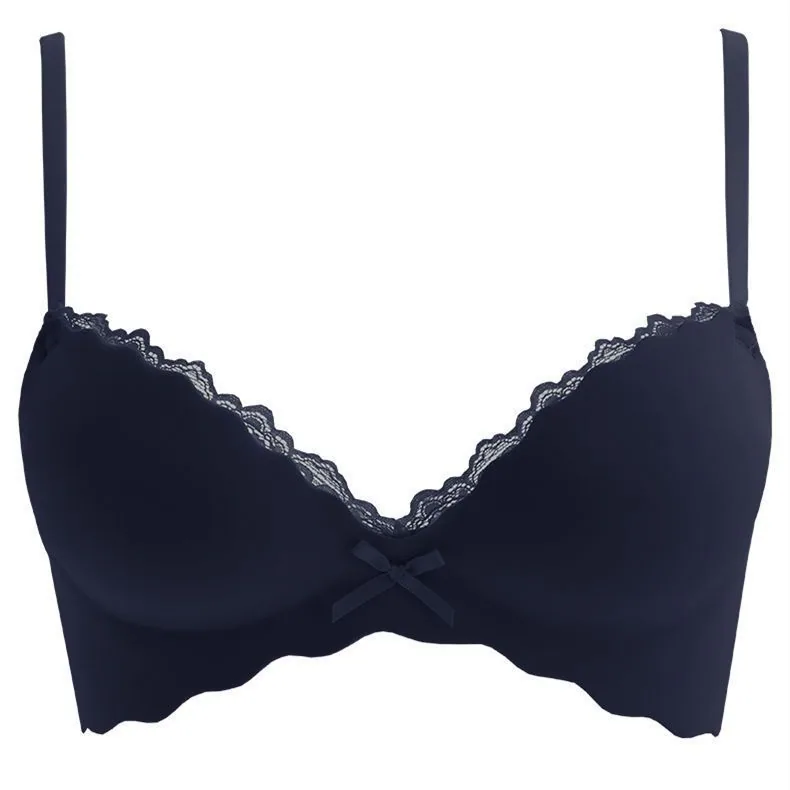 Underwear women's small breasts gathered, sexy, pure desire, no trace, no wires, thickened and adjusted up-to-back bra set 2