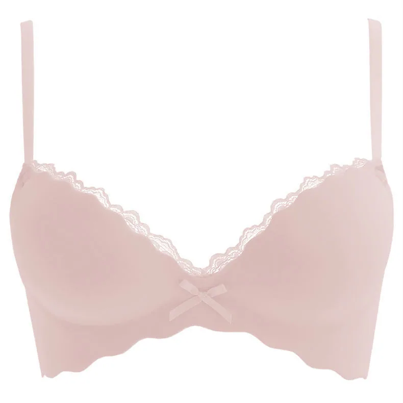 Underwear women's small breasts gathered, sexy, pure desire, no trace, no wires, thickened and adjusted up-to-back bra set 3