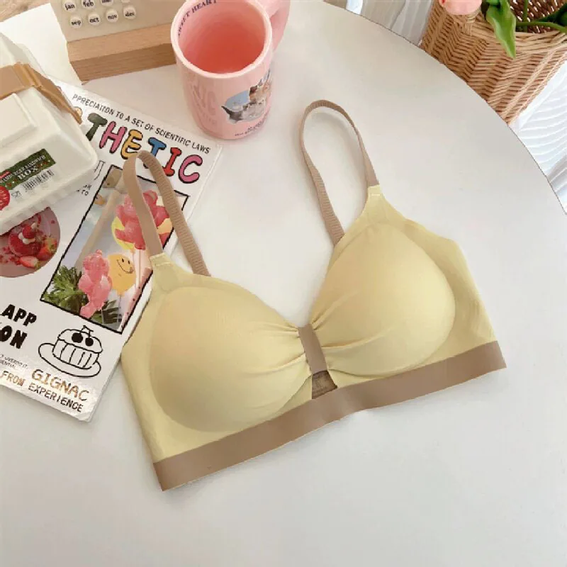 Seamless underwear women's small breasts gathered without underwire auxiliary breasts sweet shape beautiful back summer bow girl 5