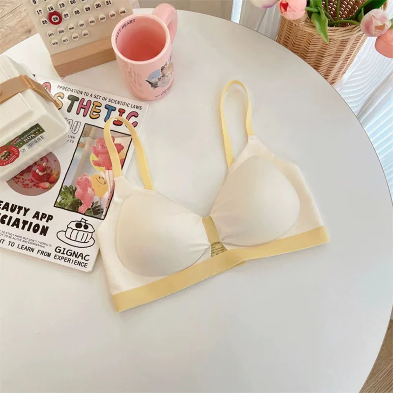 Seamless underwear women's small breasts gathered without underwire auxiliary breasts sweet shape beautiful back summer bow girl 4