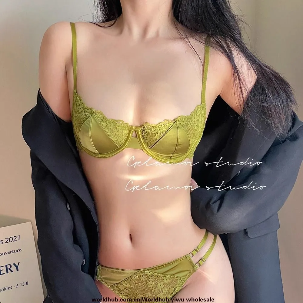 The new French lace has soft underwire underwear women's suits, pure desire, small breasts, half a cup, and a beautiful back bra - Men's Suits 6