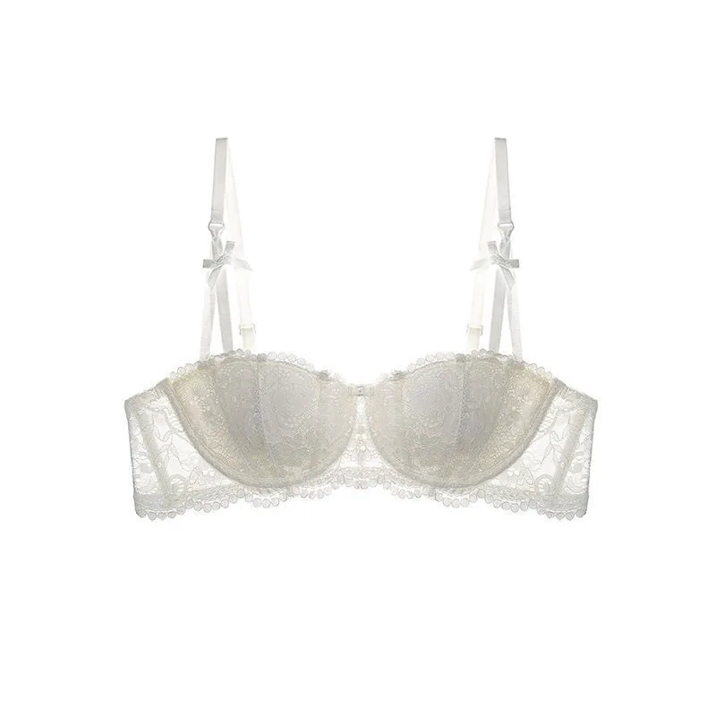 Sexy French lace bralette underwear ultra-thin comfortable and breathable girl student small breasts gathered bra 3