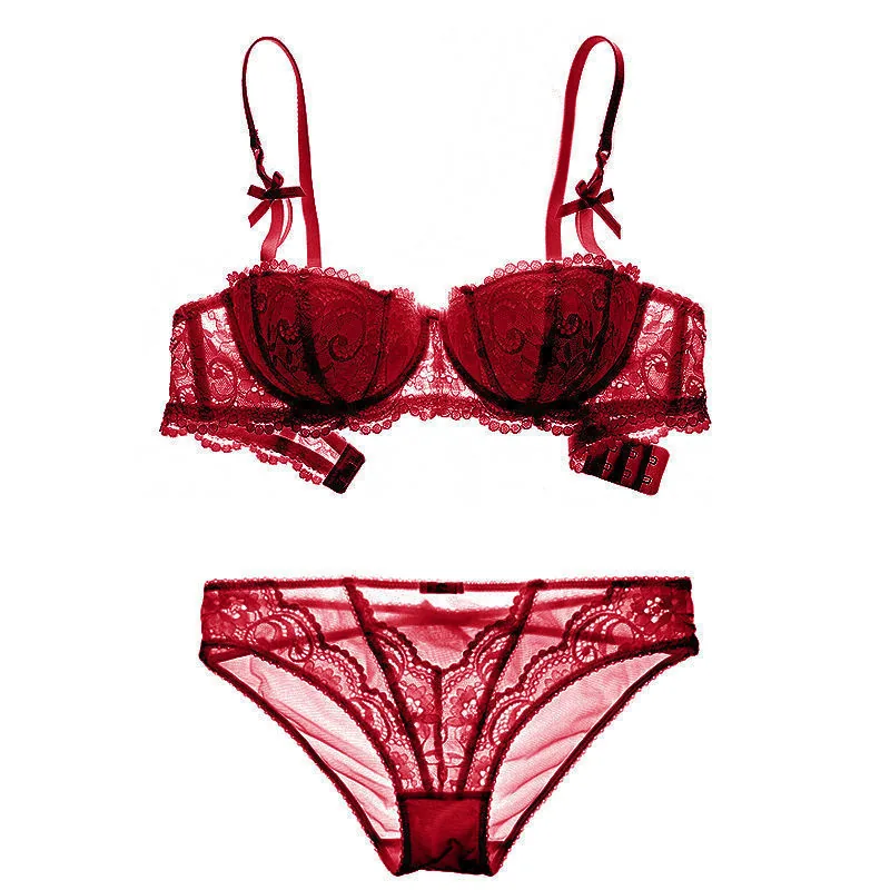 Sexy French lace bralette underwear ultra-thin comfortable and breathable girl student small breasts gathered bra 10
