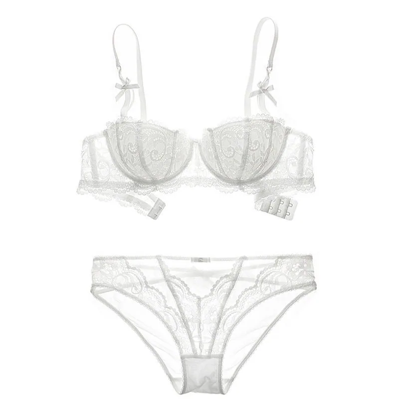 Sexy French lace bralette underwear ultra-thin comfortable and breathable girl student small breasts gathered bra 12