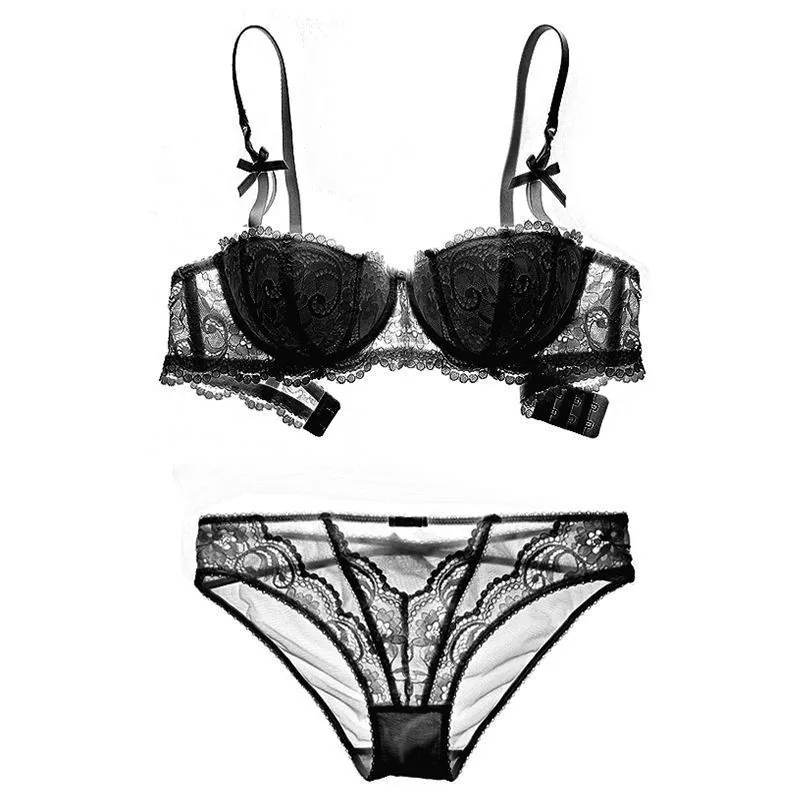 Sexy French lace bralette underwear ultra-thin comfortable and breathable girl student small breasts gathered bra 11