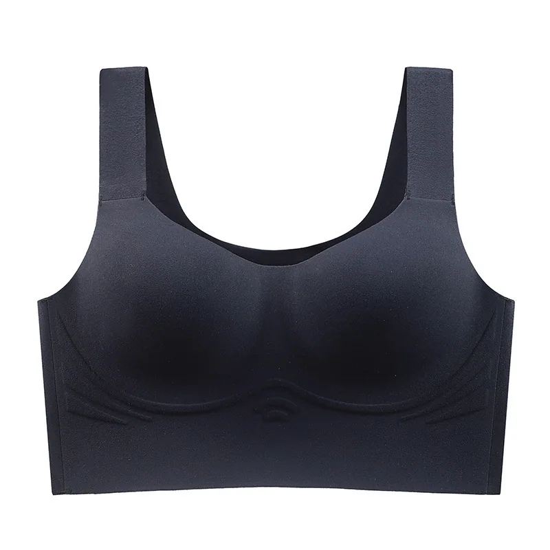 Autumn and winter warm vest bra soft support fixed cup seamless integrated underwear women's small breasts gather bra