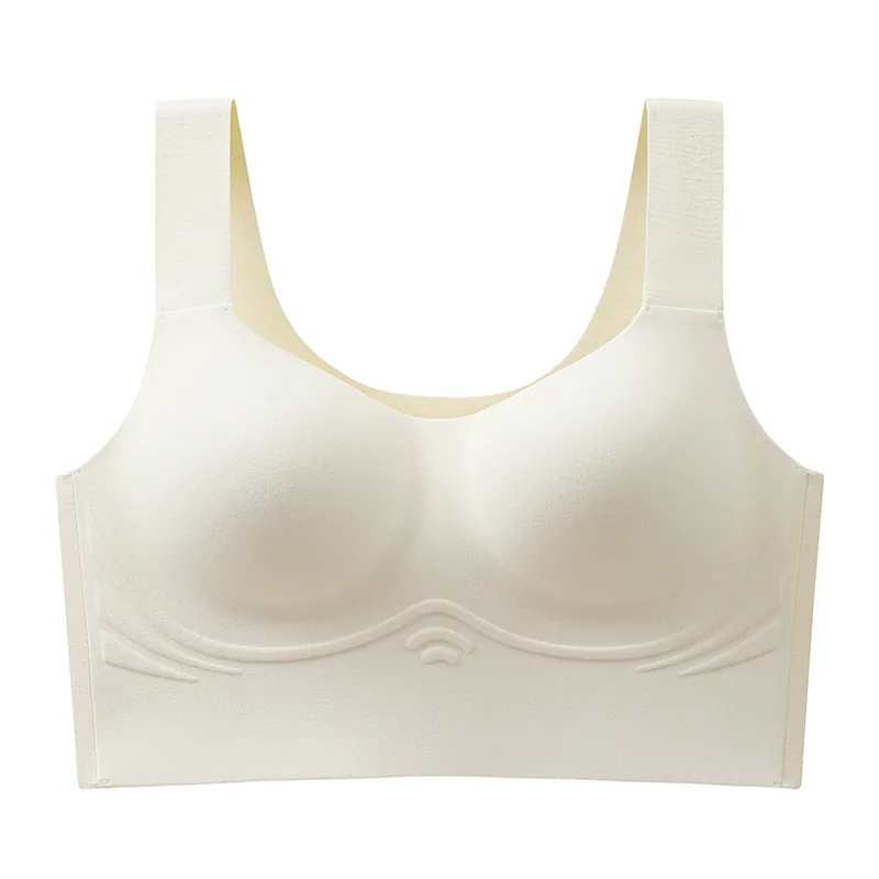 Autumn and winter warm vest bra soft support fixed cup seamless integrated underwear women's small breasts gather bra 2