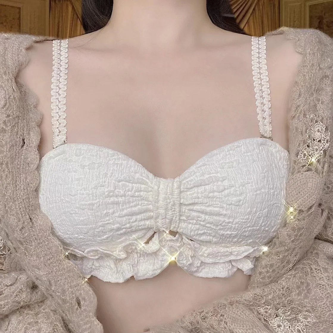 2024 New Pure Lust French Lingerie Women's Small Breasts Gather Beautiful Bra No Wire Bra Set 2