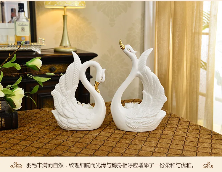 Modern Minimalist Couple Ceramic Swan Ornaments Home Décor European Creative Wedding Gifts Practical Crafts 10