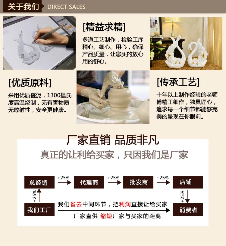Modern Minimalist Couple Ceramic Swan Ornaments Home Décor European Creative Wedding Gifts Practical Crafts 14